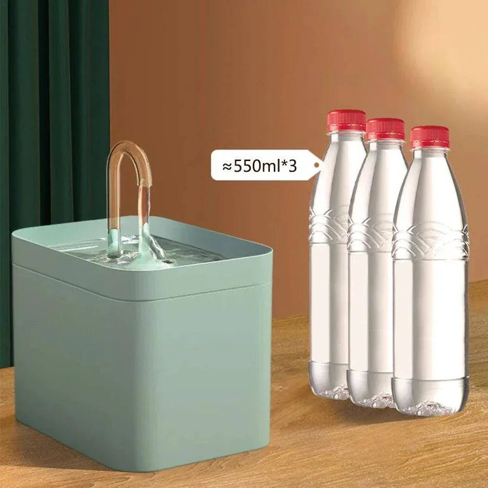 Brehn | Ultra-leise Haustier-Wasserbrunnen mit intelligenter Filtration - 1,5 l Edelstahl