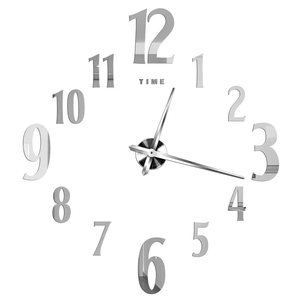 Große Wanduhr DIY 3D Selbstkleber Spiegel Acryl Wanduhr für Küche Esszimmer Wohnzimmer Kreative Wohnkultur | Brehn