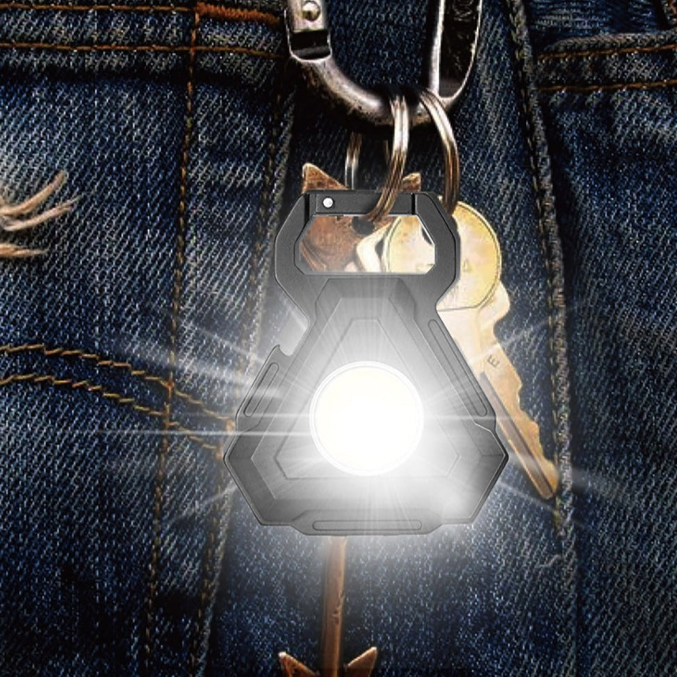 Mini-LED-Taschenlampe USB-Flaschenöffner Schlüsselanhänger | Brehn