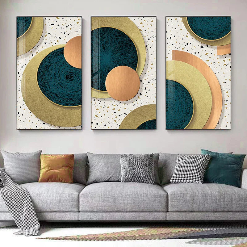Modern abstrakte geometrische Kreise Wandkunst Fine Art Leinwanddrucke Bilder für luxuriösen Wohnbereich Esszimmer Hotel Schlafzimmer Home Office Kunst Dekor | Brehn