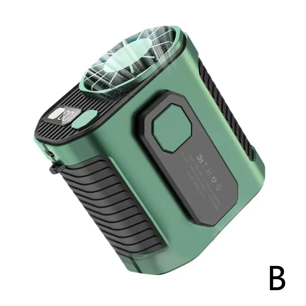 20000mAh Tragbarer Taillenventilator - Starker Wind Hängender Nackenventilator mit Powerbank und LED-Beleuchtung für Outdoor-Sport und Arbeit | Brehn