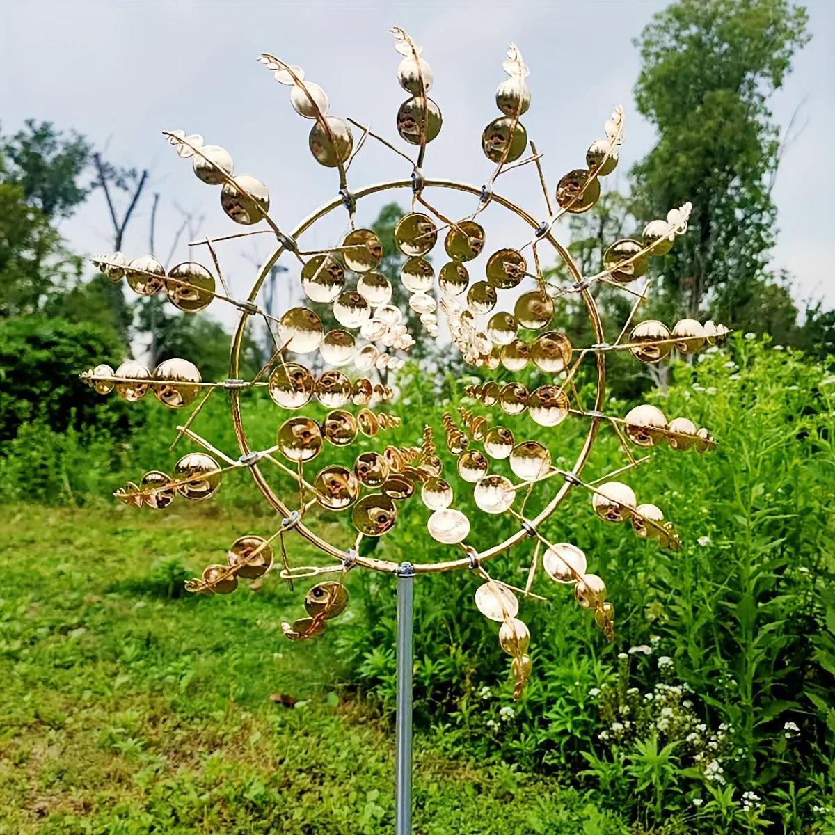 Brehn | Windmühle Spinner | Einzigartiges windbetriebenes Gartendekor aus Metall