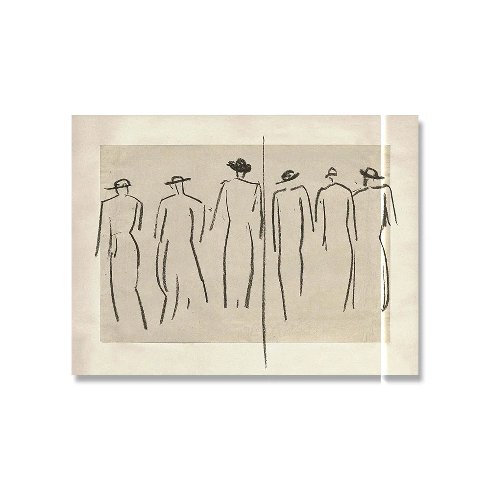 Vintage Vogue Galerie Wandkunst Landschaften Portrait Floral Abstrakt Portrait Skizze Fine Art Leinwanddrucke Bilder für das Wohnzimmer | Brehn