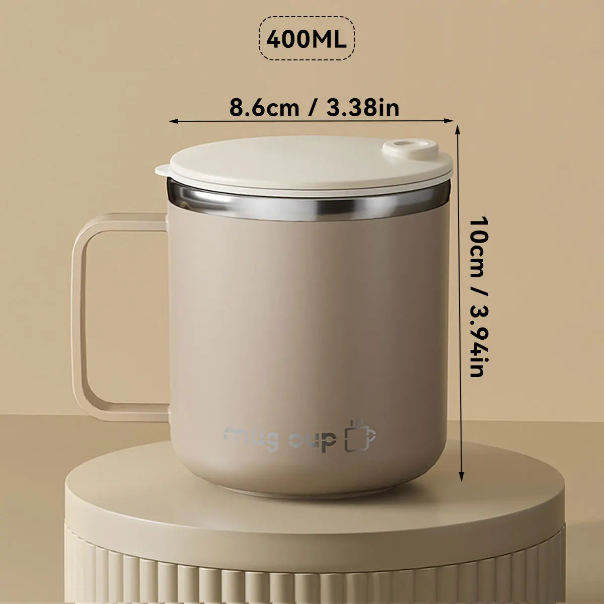 Isolierte Edelstahl Kaffeetasse mit Deckel | Brehn