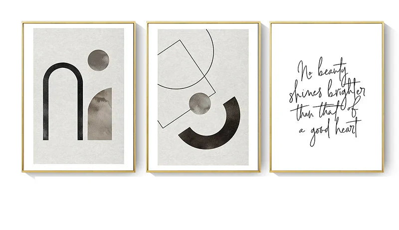 Skandinavische Minimalistische Geometrische Dunkle Neutrale Farben Wandkunst Fine Art Leinwanddrucken Moderne Abstrakte Bilder Für Wohnzimmer Wohnkultur | Brehn