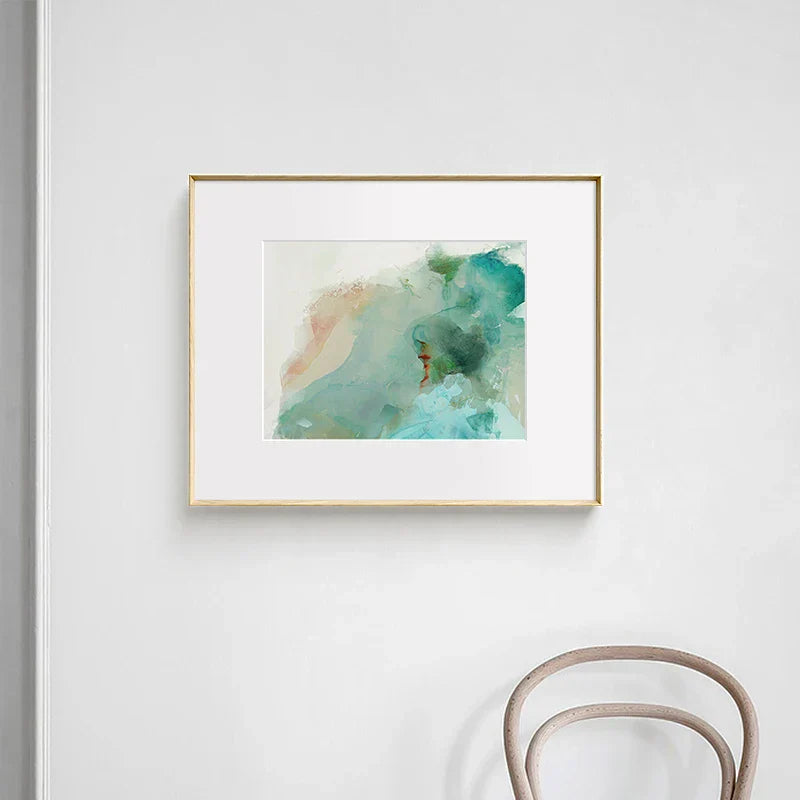 Ethereal Whispers Teal Emerald Aquamarin Abstrakte Wandkunst Fine Art Leinwanddrucke Nordische Bilder Für Moderne Wohnung Wohnzimmer Dekor | Brehn