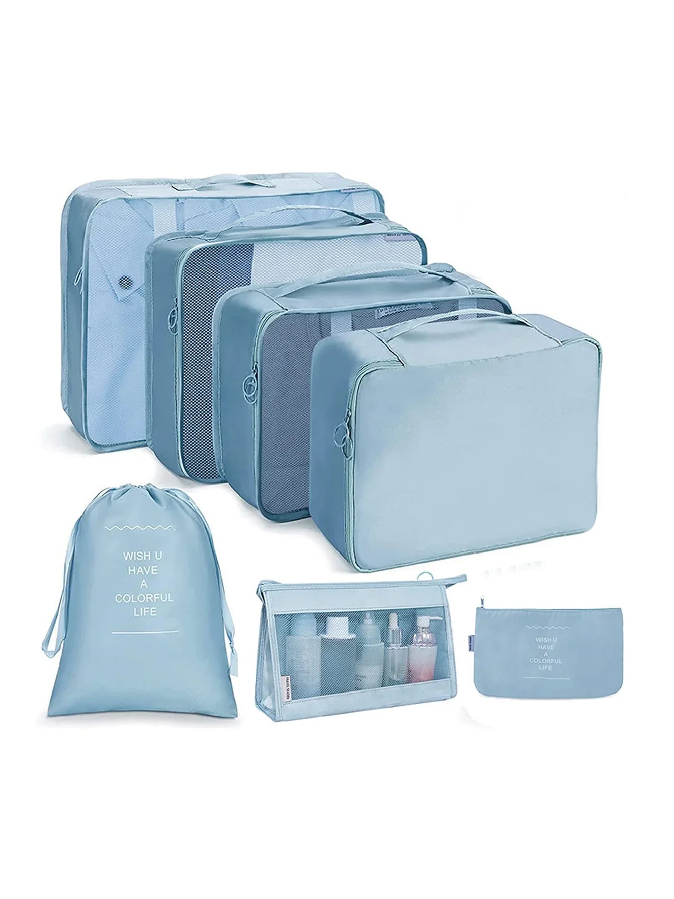 Brehn | PackWunder Reise-Organizer Set 7/8/9/10-teilig | Faltbare Koffer-Organizer | Für Kleidung, Schuhe & Accessoires