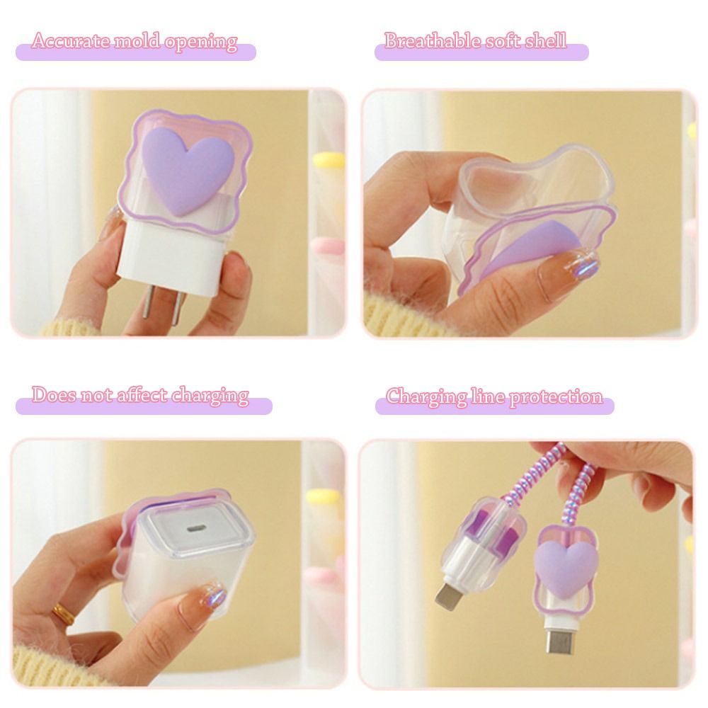 VIvolux | Transparent Love Lade-Kabel Schutz-Hülle