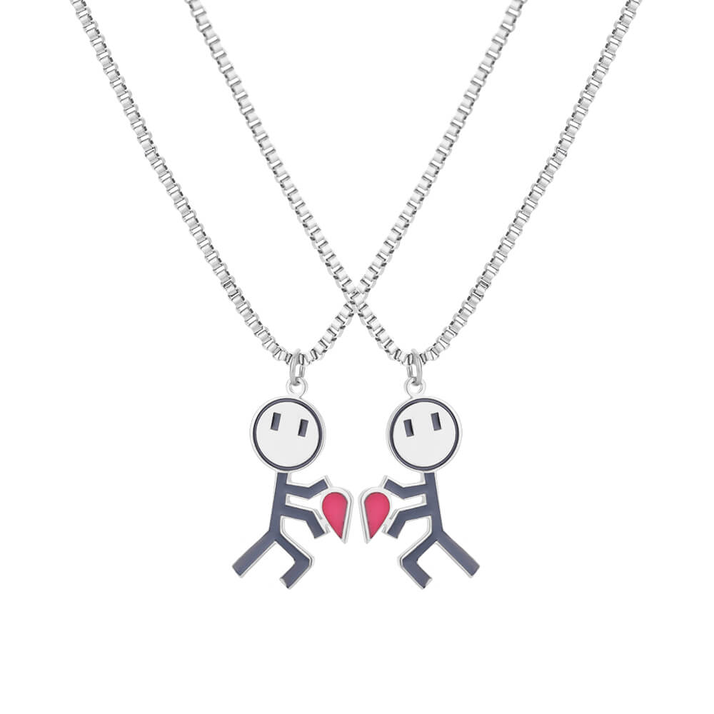 VIvolux | 2pcs Doppel Liebe Herz Halskette