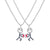 VIvolux | 2pcs Doppel Liebe Herz Halskette