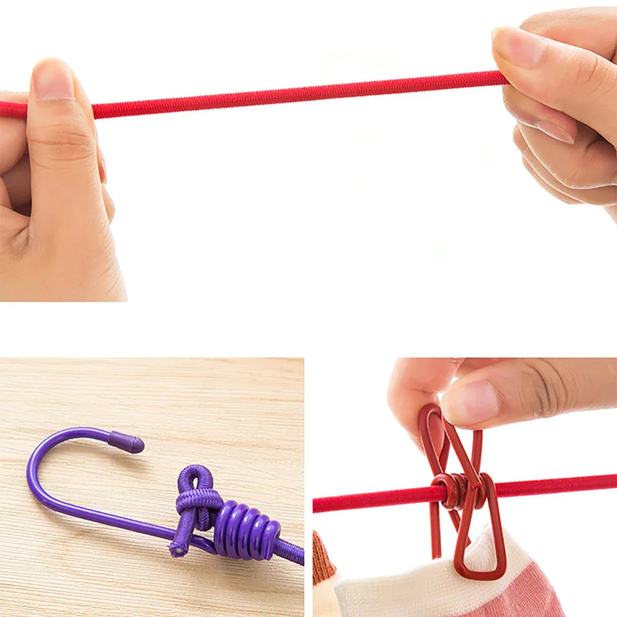 Winddicht Rutschfeste Elastische Multi-Clip Reise Wäscheleine | Brehn