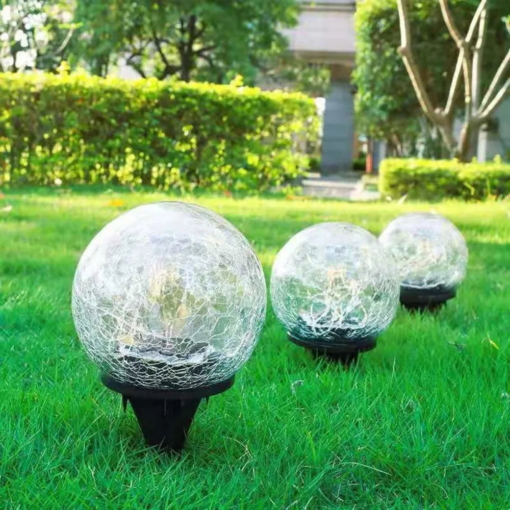 LED Gartenleuchten in Crackle-Glas Optik – Solar Kugellampen für Außenbereich und Dekoration | Brehn