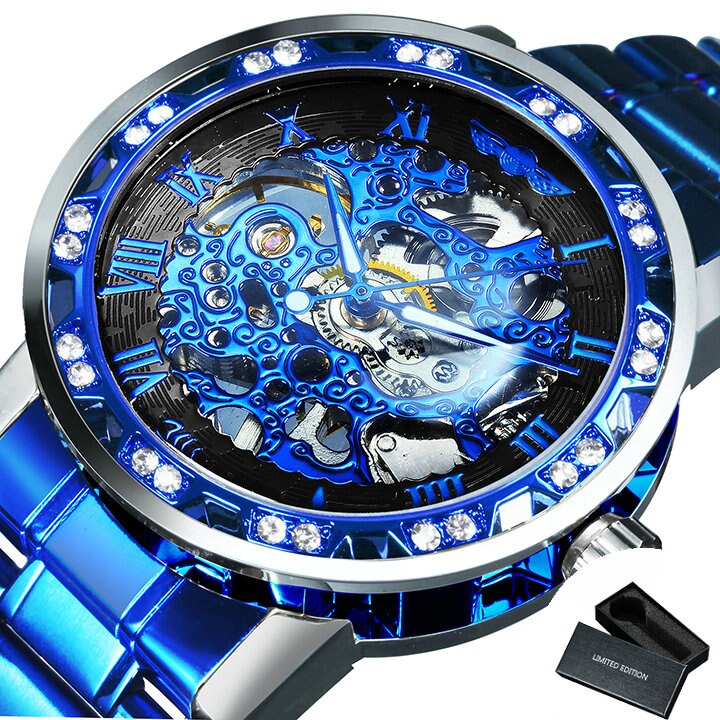 Brehn | Leuchtende Mechanische Titan Skelettuhr