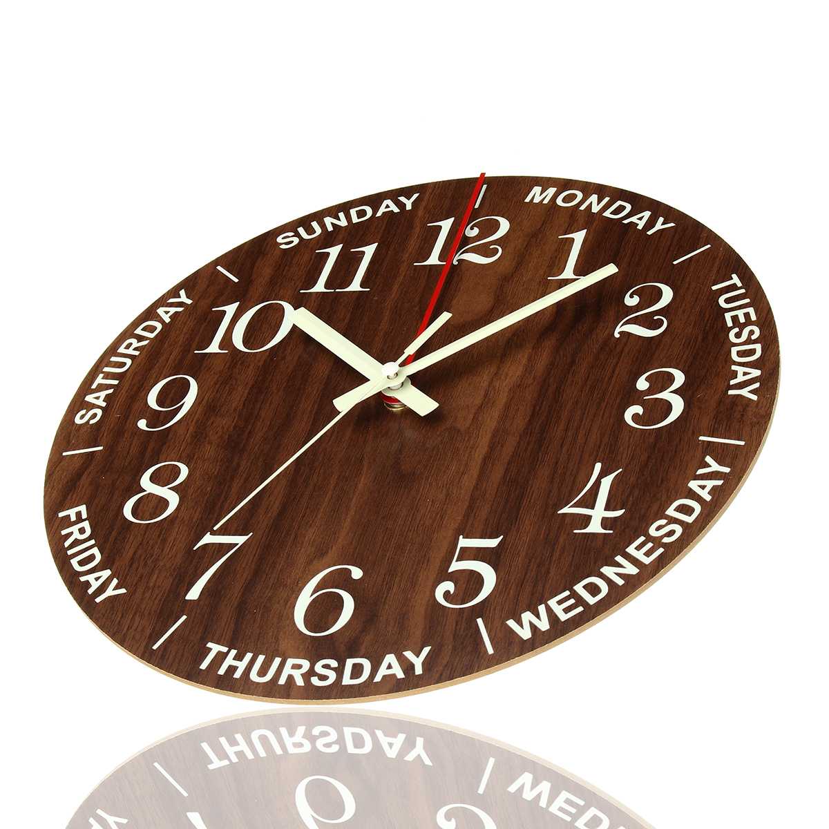 Brehn | Nordisches Luminöses Holz Stille Wanduhr