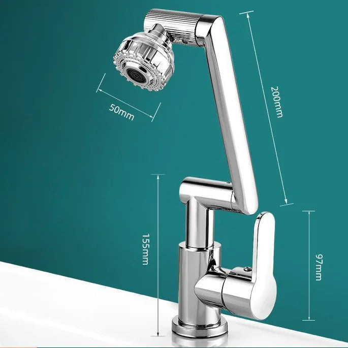 VIvolux | Spritzwassergeschützter mechanischer universal drehbarer Arm Wasserhahn
