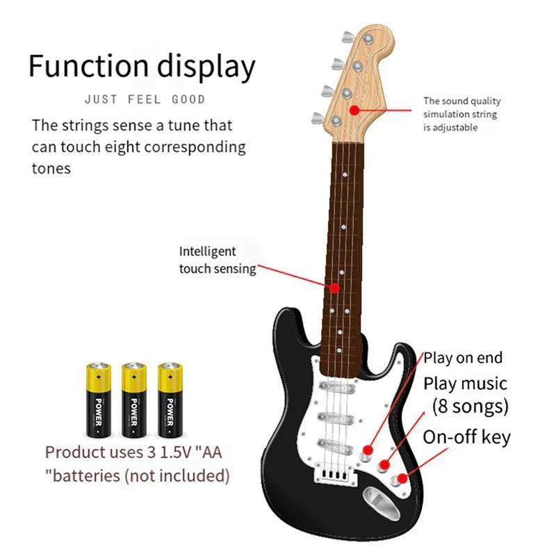 4-saitige E-Gitarre für Kinder | Tragbares Musikinstrument aus ABS-Kunststoff mit pädagogischem Wert