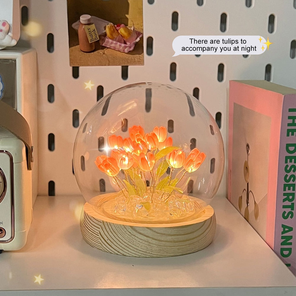 VIvolux | Shiny Tulpe Handgemachte Nachttischlampe