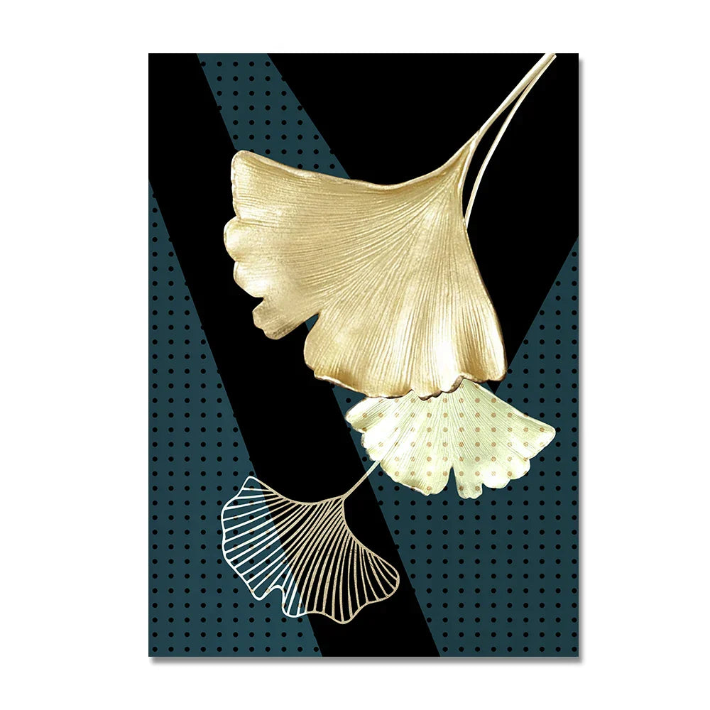 Set von 3 Teilen Goldenes Blatt Wandkunst Minimalistische Nordische Tropische Pflanzen Feine Kunst Leinwanddrucke Bilder Für Wohnzimmer Esszimmer Kunst Dekor