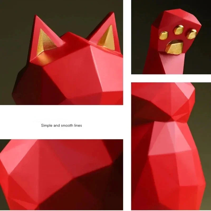 Vivolux | Nordischer Minimalismus Geometrie Glückskatze Statuen