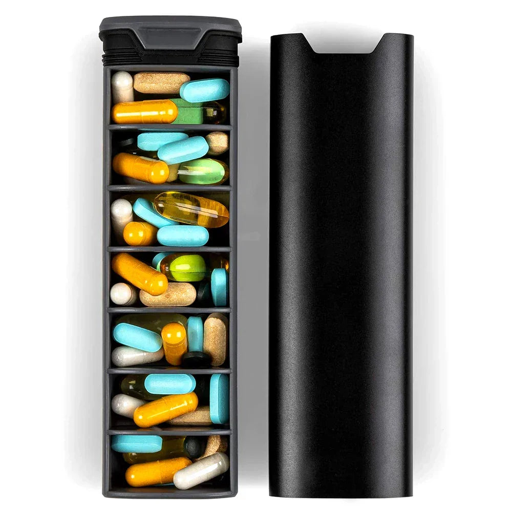 7-Tage Medikamente Organizer – Kompakte auslaufsichere Pillenbox für Zuhause und unterwegs | Brehn