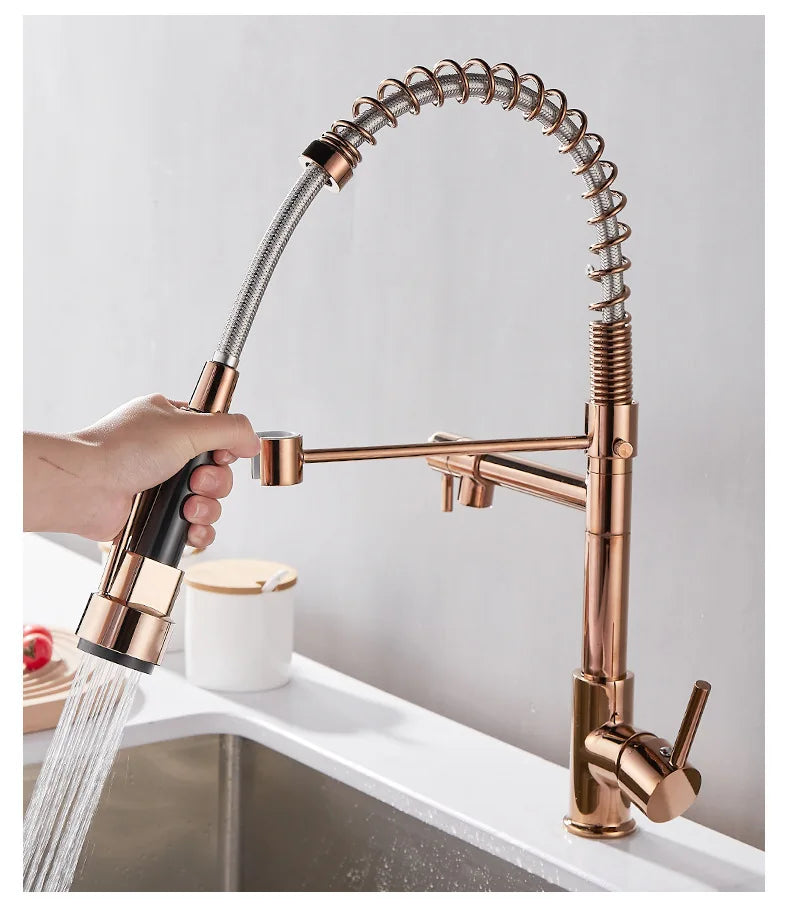 Brehn | DualFlow Küchenarmatur - Luxuriöse Doppel-Bronze-Küchenarmatur