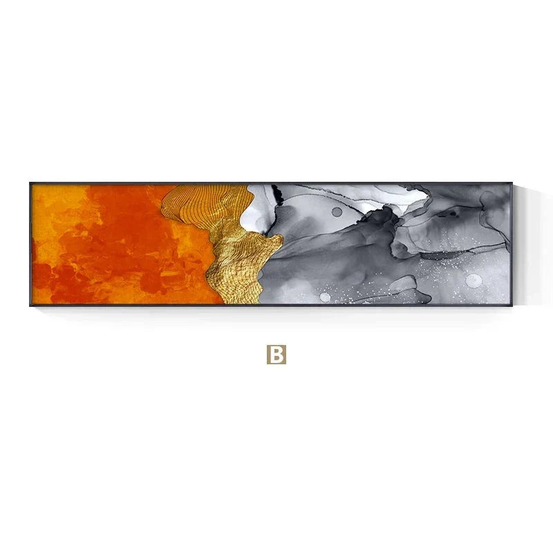 Glückverheißende abstrakte leichte Luxus farbenfrohe Breitformat Wandkunst Fein Kunst Leinwand Drucke Bilder für über dem Sofa Kunst für über dem Bett
