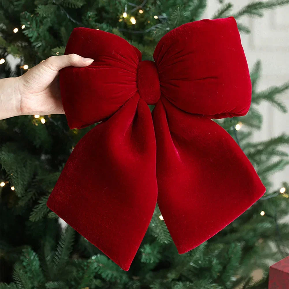 Rote Samtschleife zum Dekorieren – Eleganter Baumschmuck für Weihnachten, Ideal für Christbaum, Türdekoration oder festliche Geschenkverpackungen | Brehn