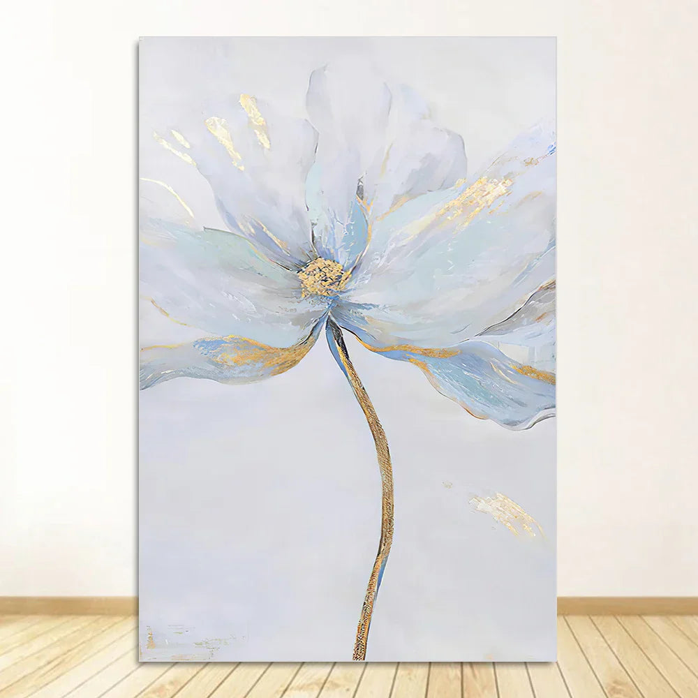 Einfache blaue florale Wandkunst feine Kunstdrucke auf Leinwand moderne abstrakte botanische Bilder für Wohnzimmer Schlafzimmer zeitgenössische Wohnkultur