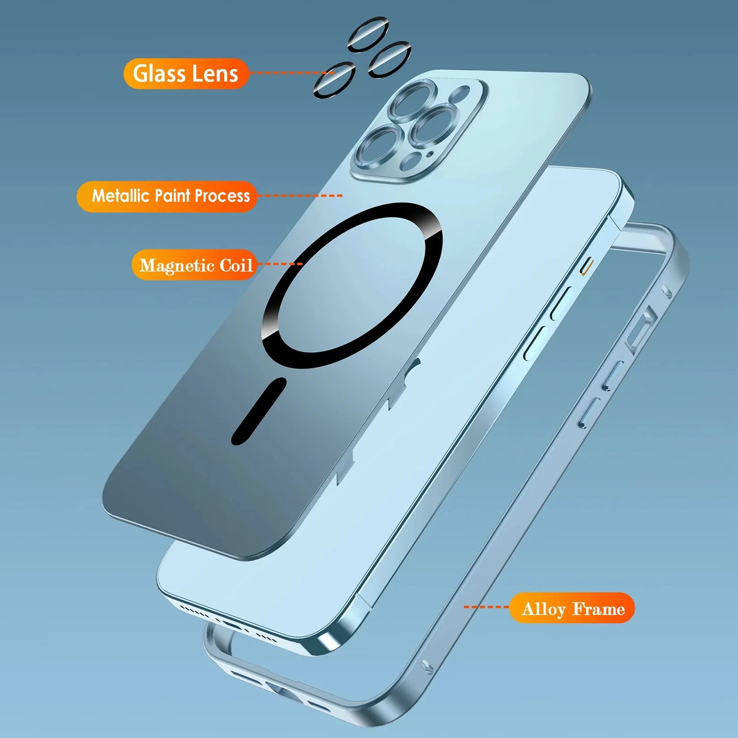 VIvolux | Magsafe Aluminiumrahmen Metallbumper iPhone-Hülle