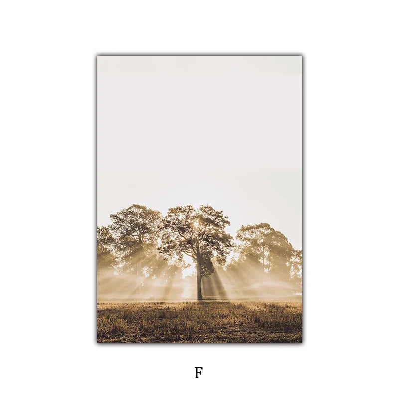 Einfache Natur Flora-Landschaft Galerie Wandkunst Fine Art Leinwanddrucke Minimalistische Nordic Bilder für das Wohnzimmer Skandinavische Wohnkultur | Brehn