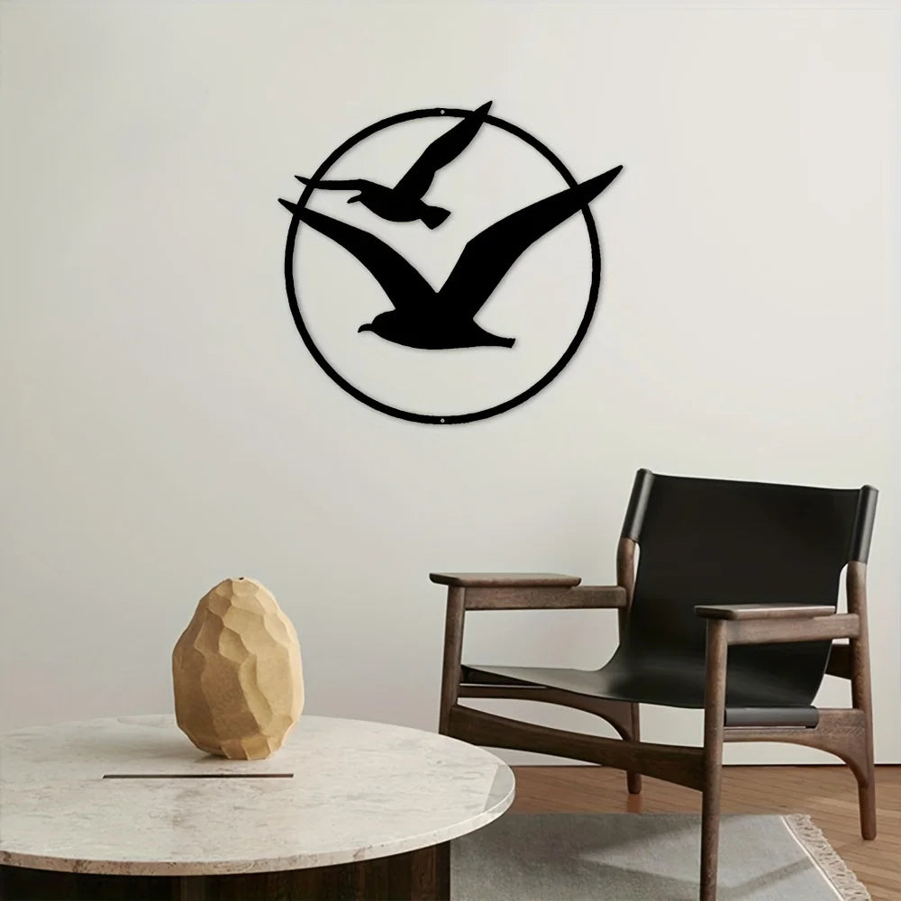 Seaside Seagulls Eisen Kunst Wandkunst 3D Metall Skulpturen Vögel Wanddekoration Für Wohnzimmer Esszimmer Kreative Zeitgenössische Nordische Hausdekoration | Brehn