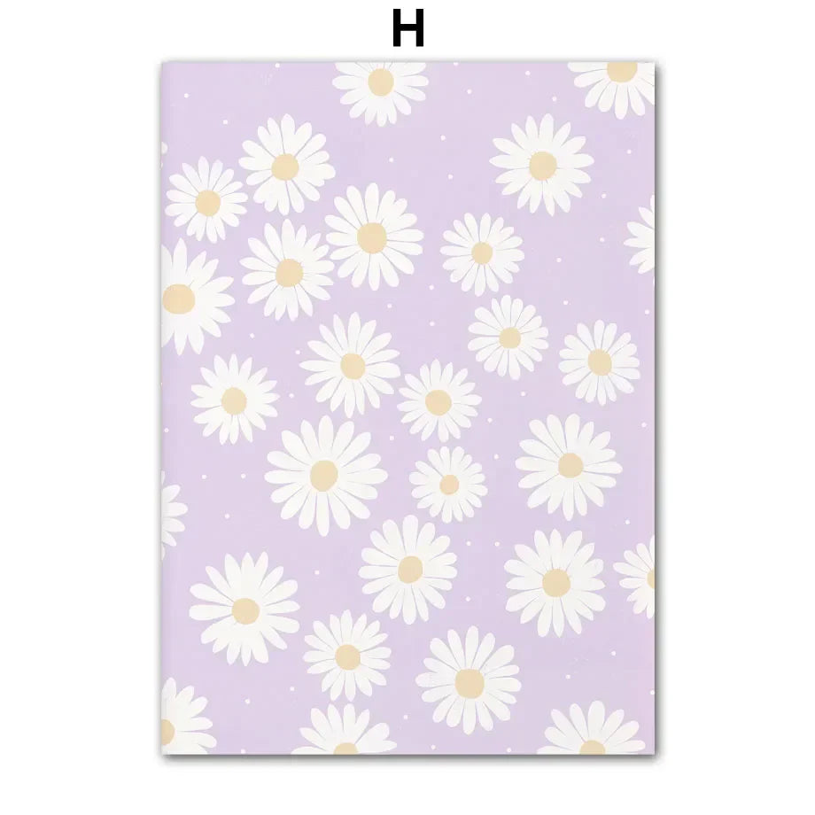 Pink Lavendel Gänseblümchen Blumenmarkt Poster Wandkunst Feine Kunst Leinwanddrucke Pastell Blumenbilder Für Wohnzimmer Schlafzimmer Kunst Dekor | Brehn