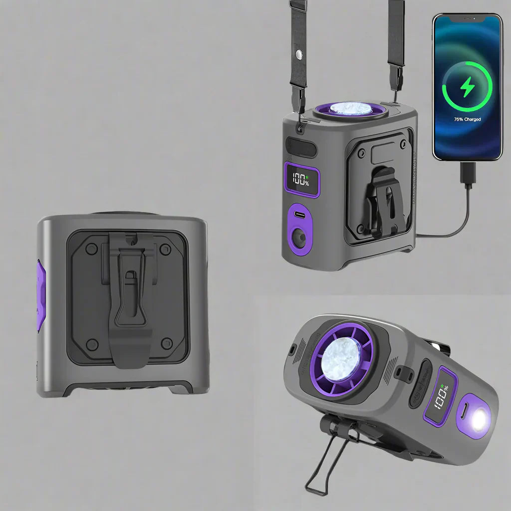 8000mAh tragbarer Kühl-Hüftventilator mit Powerbank & LED-Licht – FrostBreeze | Brehn