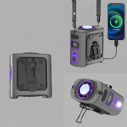 8000mAh tragbarer Kühl-Hüftventilator mit Powerbank & LED-Licht – FrostBreeze | Brehn
