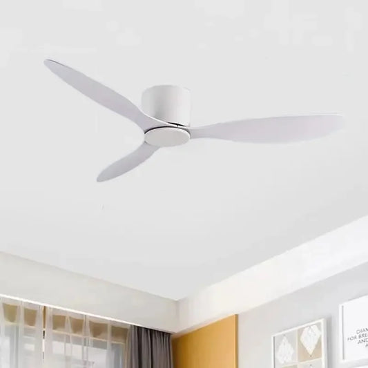 42-52 Zoll Deckenventilatoren mit DC-Motor — Fernbedienung Niedrigboden Kühlventilatoren, ohne Licht, weiße Holz- & schwarze Optionen | Brehn
