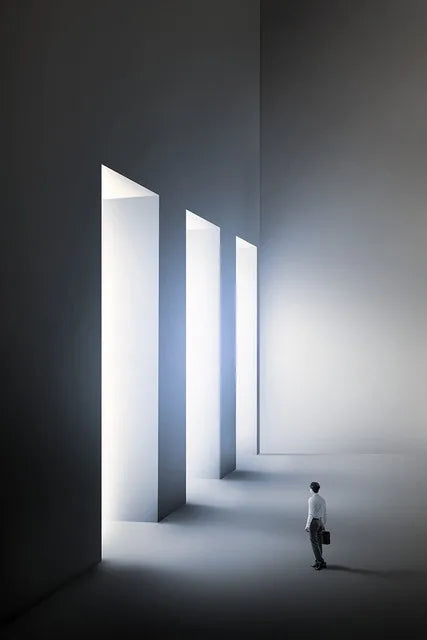Moderne geometrische architektonische Landschaften Wandkunst Fine Art Leinwanddrucke Bilder für Studio, Home Office, Eingangsbereich Inspirierende Kunstdeko | Brehn