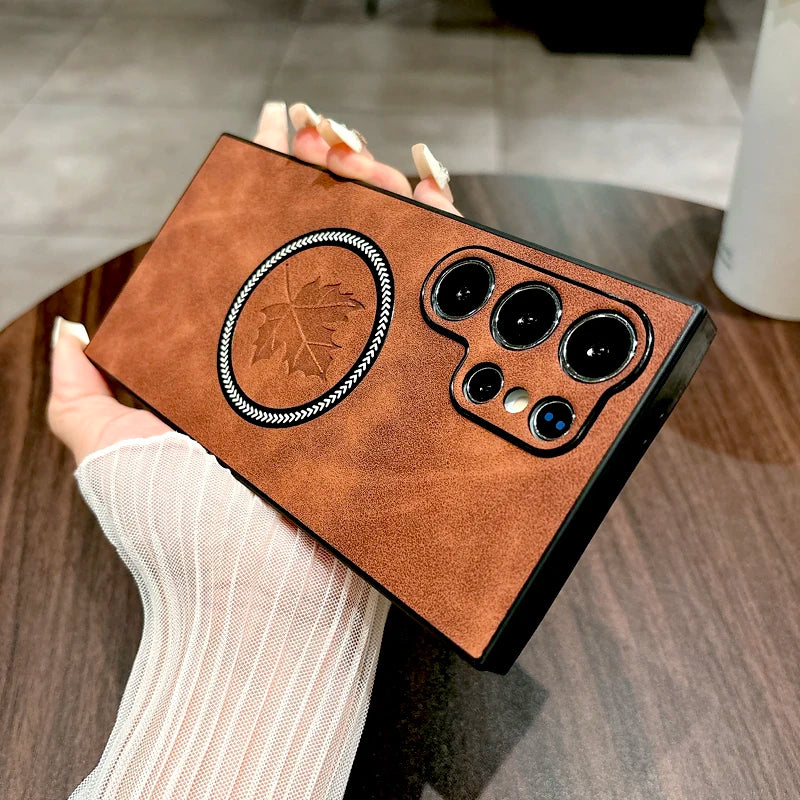 BowLift | Leather Samsung Galaxy Magnetic Wireless Charging Case