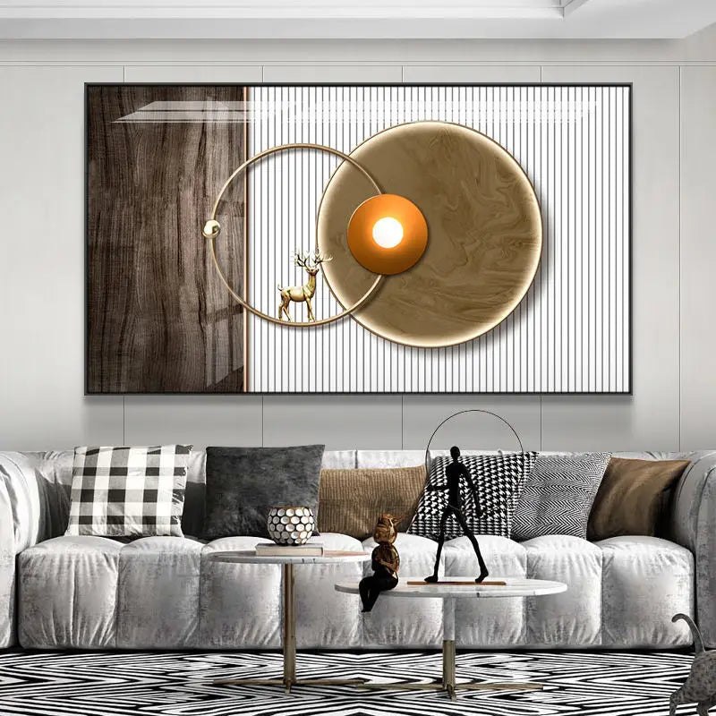 Moderne Ästhetik Abstrakte Sonne & Mond Wandkunst Feine Kunst Leinwanddrucke Bilder für luxuriöses Loft Wohnzimmer Esszimmer Lifestyle Kunst Dekor | Brehn