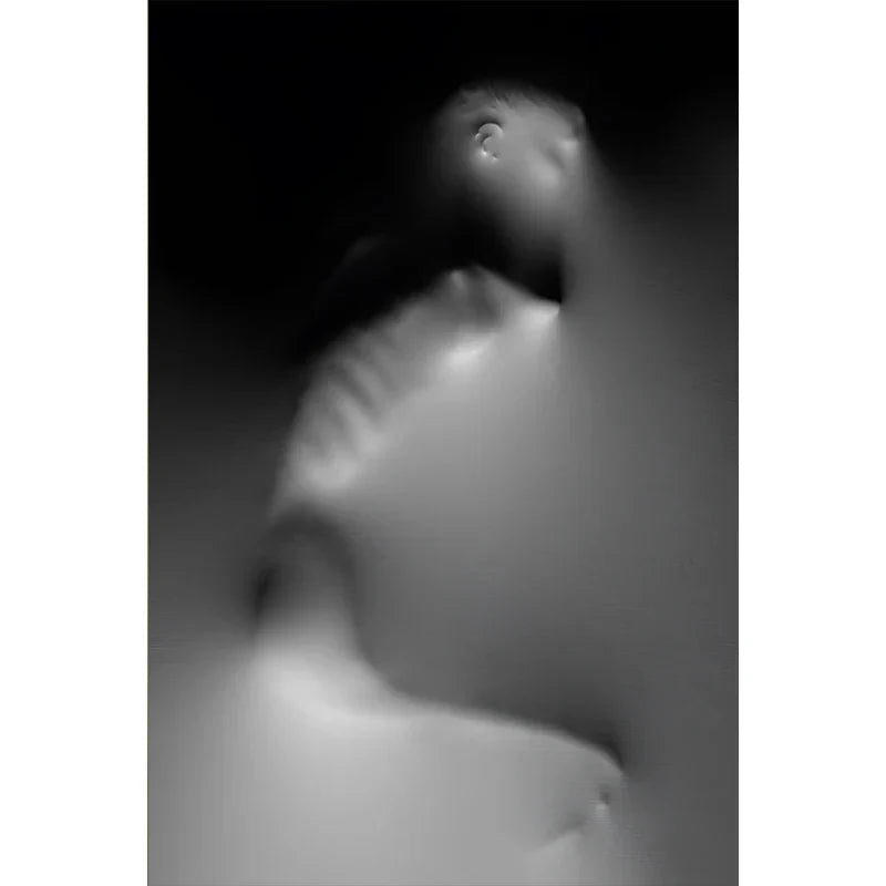 Moderne Kunst Abstrakte Gespenstische Figuren In Der Wand Leinwanddrucke Schwarz Weiß Wandkunst Poster Bilder Für Wohnzimmer Schlafzimmer Kunst Dekor | Brehn