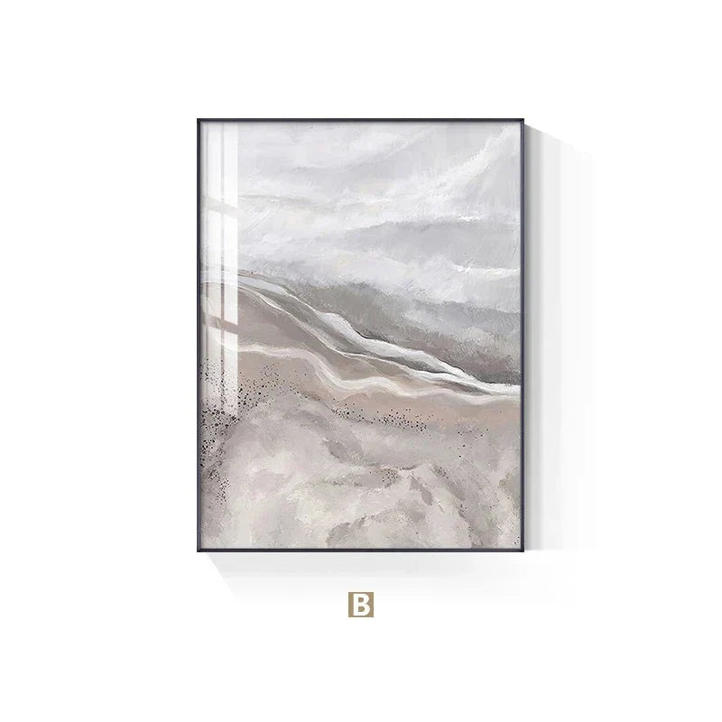 Neutrale Farbtöne Rosa Abstrakte Ozean Küstenlinie Wandkunst Feine Kunst Leinwanddrucke Minimalistische Bilder für Wohnraum Schlafzimmer Kunst Dekoration | Brehn