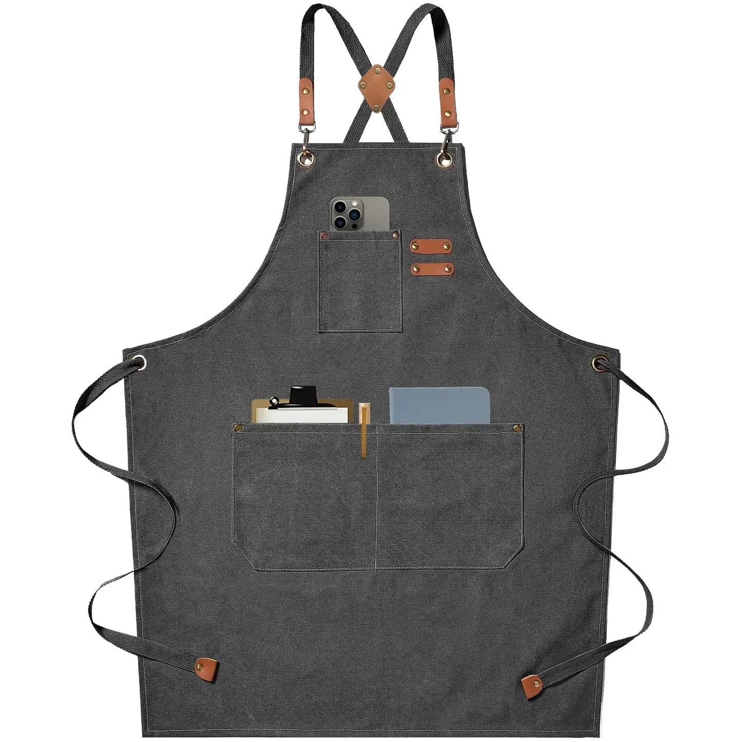 Canvas Schürze mit Taschen, verstellbar, Unisex | Brehn