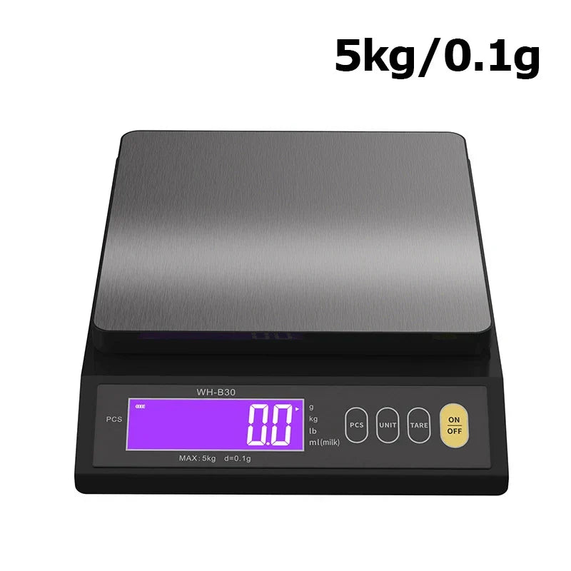 Brehn | 5 kg/0,1 g und 10 kg/1 g digitale elektronische Küchenwaage, LCD-Display, voll wasserdichtes Edelstahl-Waagetool zum Backen