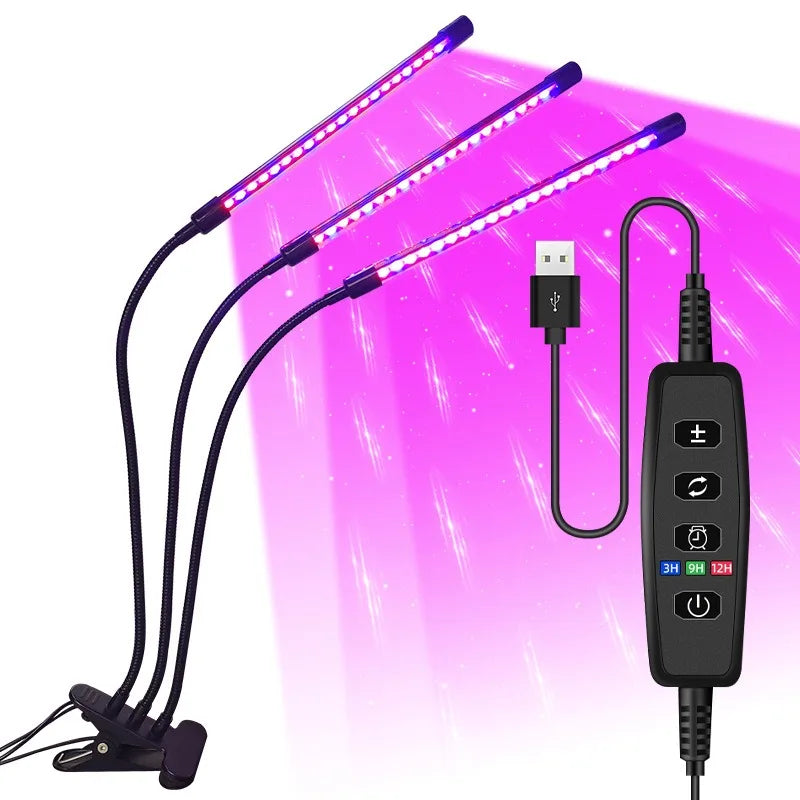 LumiPlant LED-Pflanzenlampe | USB-Pflanzenlampe | 1–4 Leuchtenköpfe | Dimmbar mit Timer