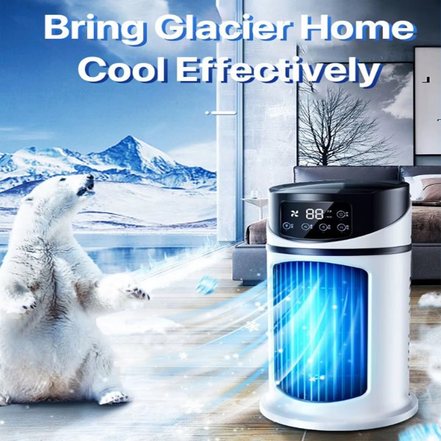 Tragbarer Luftkühler mit Luftbefeuchter & Staubfilter – USB-betriebene Mini-Klimaanlage für Zuhause & Büro | Brehn