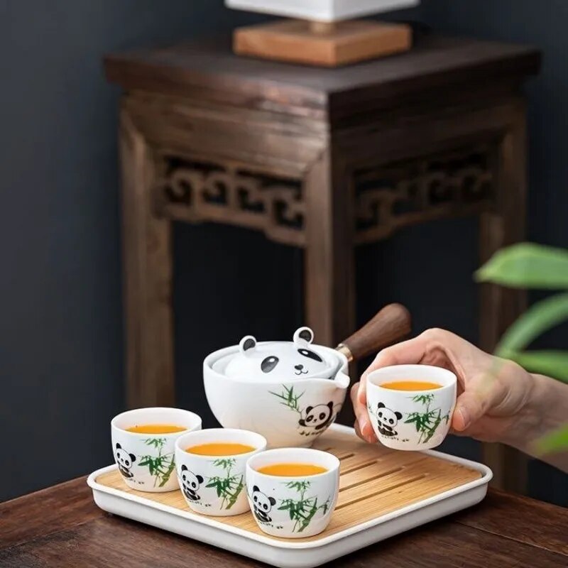 VIvolux | Panda Spin Rotierendes Teeset