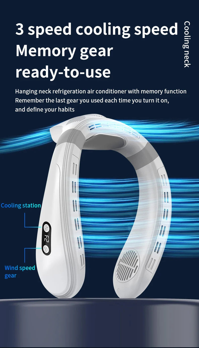 Tragbarer Halsventilator 5200mAh – Wiederaufladbarer tragbarer Halbleiter-Kühlventilator, persönlicher tragbarer Halsklimaanlage | Brehn