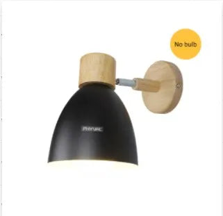 Brehn | LumoNord Macaron Wandleuchte | Holz & Metall | 90° schwenkbarer Lampenkopf | Skandinavisches Design | E27-Fassung (ohne Glühbirne)