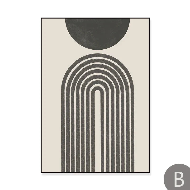 Sonne Meer Kreise Minimalistische Linienkunst Schwarz Weiß Wandkunst Feine Kunst Leinwanddrucke Bilder Für Modernes Wohnzimmer Schlafzimmer Wohnkultur | Brehn