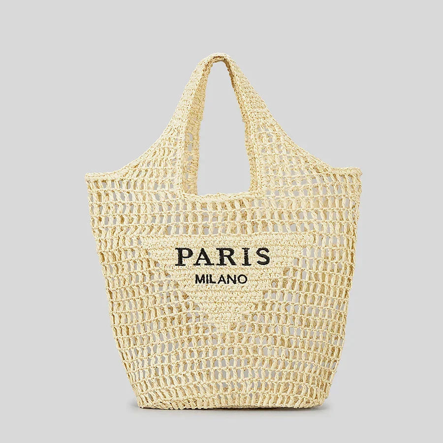 Brehn | Netzstrohstrick-Strandtasche