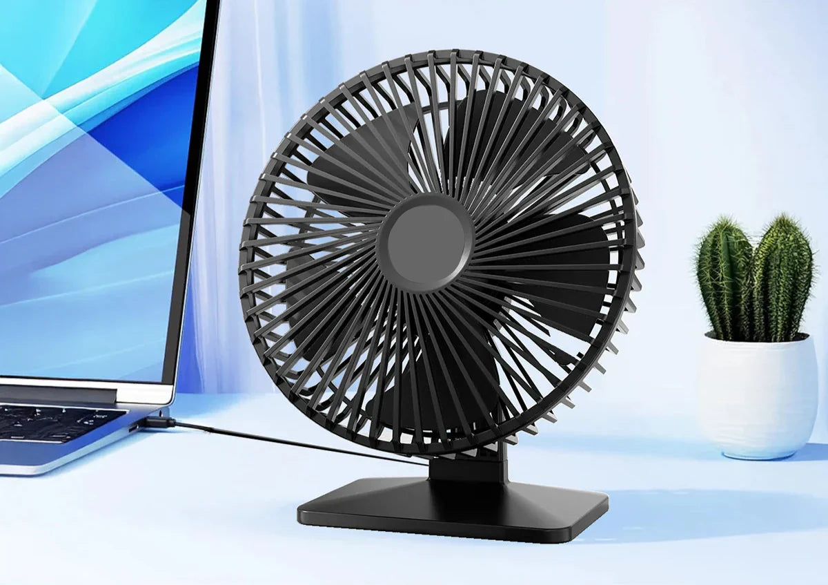 Mira Oszillierender USB Ventilator – Leise, Kompakt & 4 Geschwindigkeiten für Schreibtische und Nachttische | Brehn